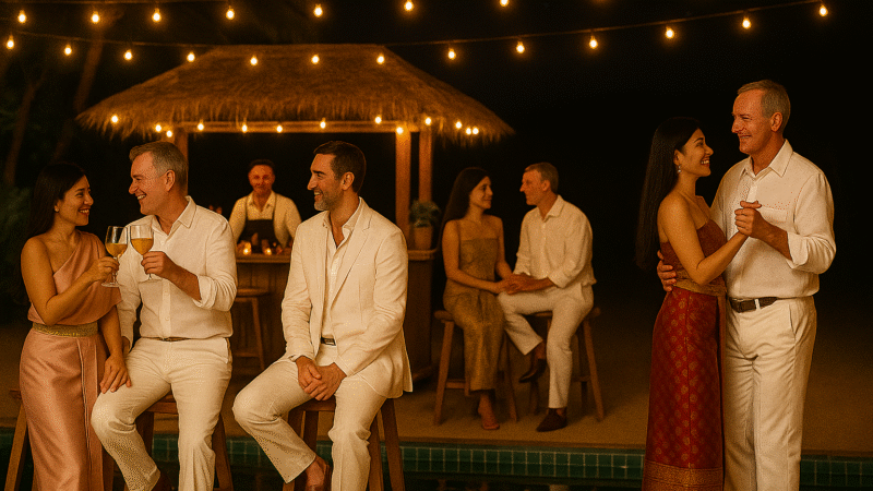 Soirée blanche, dîner en petits groupes